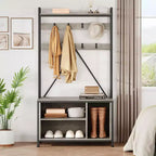 Hall Tree with Bench, Shoe Storage and Coat Rack