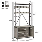Hall Tree with Bench, Shoe Storage and Coat Rack