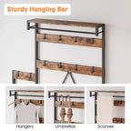 Hall Tree with Bench, Shoe Storage and Coat Rack