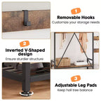 Hall Tree with Bench, Shoe Storage and Coat Rack