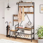 Hall Tree with Bench, Shoe Storage and Coat Rack
