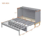 Queen Size Murphy Bed with Cabinet and Storage Drawer
