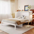 Queen Size Murphy Bed with Cabinet and Storage Drawer
