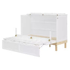 Queen Size Murphy Bed with Cabinet and Storage Drawer