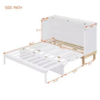 Queen Size Murphy Bed with Cabinet and Storage Drawer
