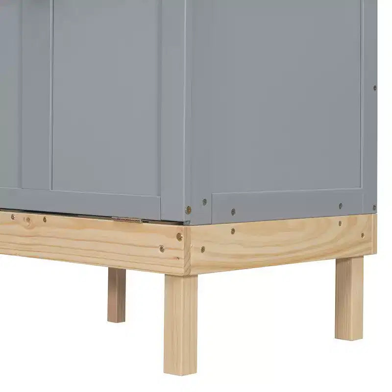 Queen Size Murphy Bed with Cabinet and Storage Drawer
