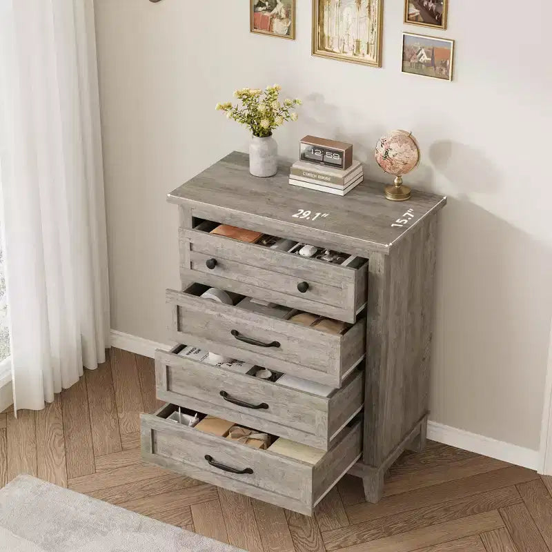 4-Drawer Dresser with Storage – Freestanding Chest for Bedroom or Living Room