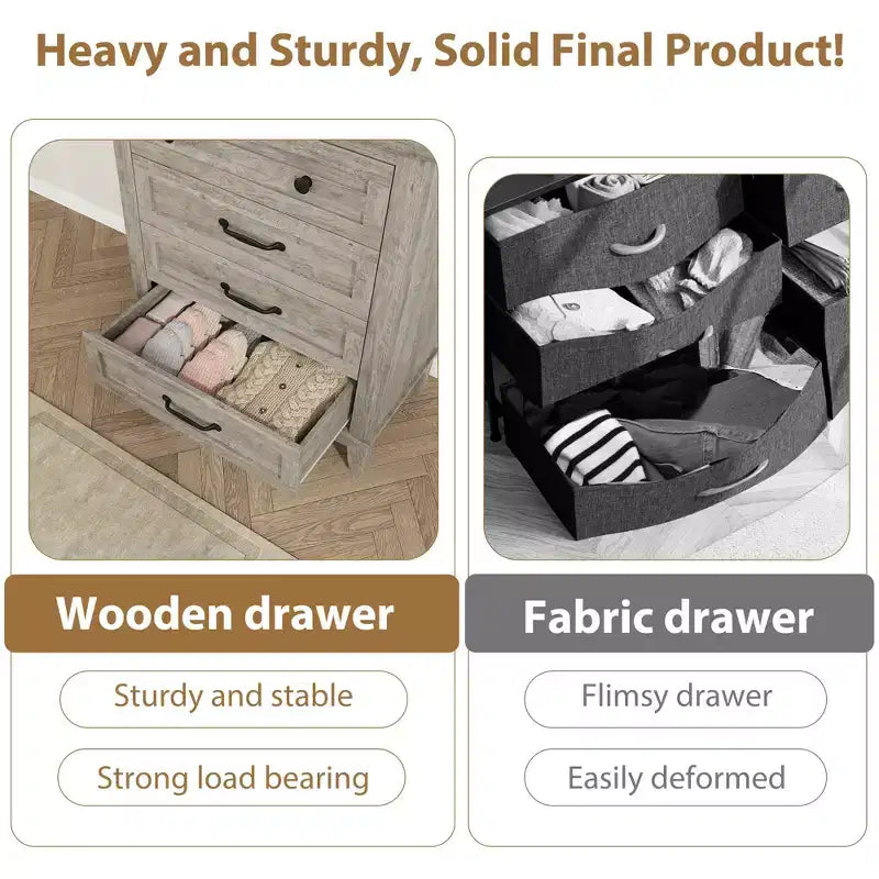 4-Drawer Dresser with Storage – Freestanding Chest for Bedroom or Living Room