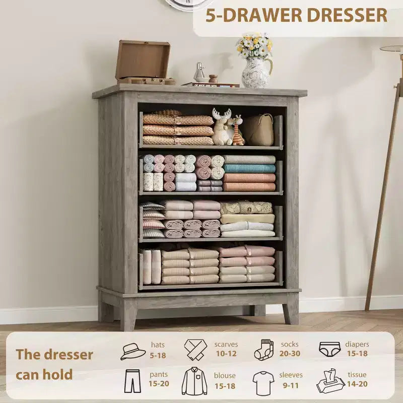 4-Drawer Dresser with Storage – Freestanding Chest for Bedroom or Living Room