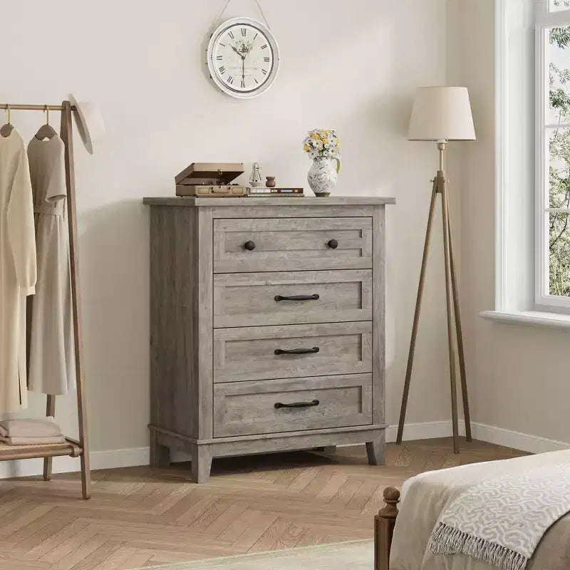4-Drawer Dresser with Storage – Freestanding Chest for Bedroom or Living Room