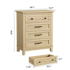 4-Drawer Dresser with Storage – Freestanding Chest for Bedroom or Living Room