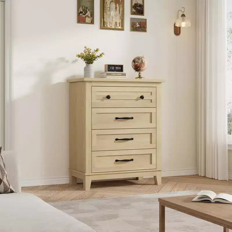 4-Drawer Dresser with Storage – Freestanding Chest for Bedroom or Living Room
