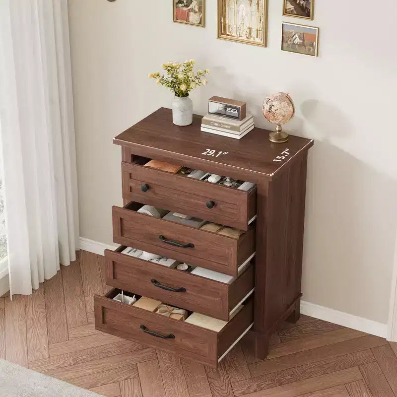 4-Drawer Dresser with Storage – Freestanding Chest for Bedroom or Living Room