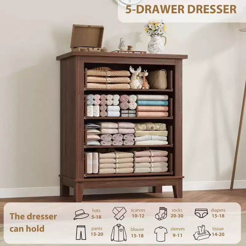 4-Drawer Dresser with Storage – Freestanding Chest for Bedroom or Living Room
