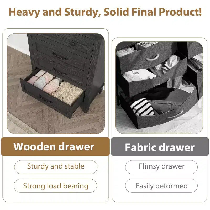4-Drawer Dresser with Storage – Freestanding Chest for Bedroom or Living Room
