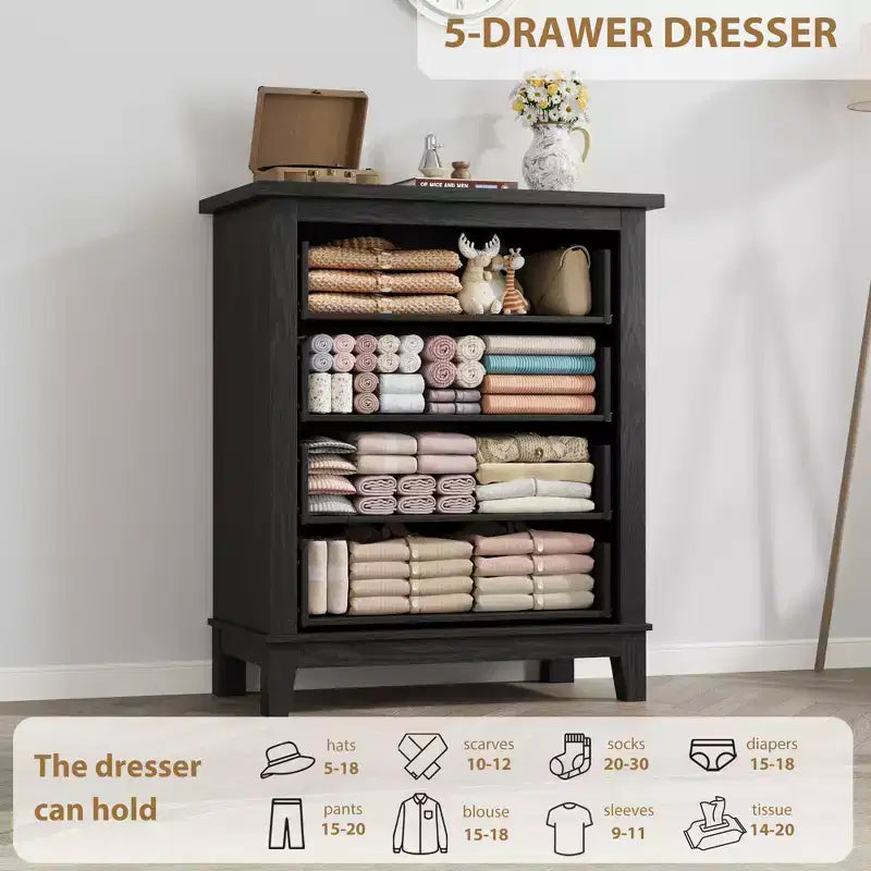 4-Drawer Dresser with Storage – Freestanding Chest for Bedroom or Living Room