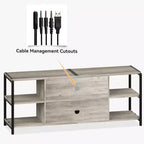 TV Stand with Mesh Doors and Metal Frame