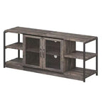 TV Stand with Mesh Doors and Metal Frame