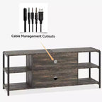 TV Stand with Mesh Doors and Metal Frame