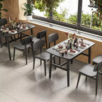 47-Inch Rectangular Dining Table for 4-6 People, Wood Top with Metal Frame, Black