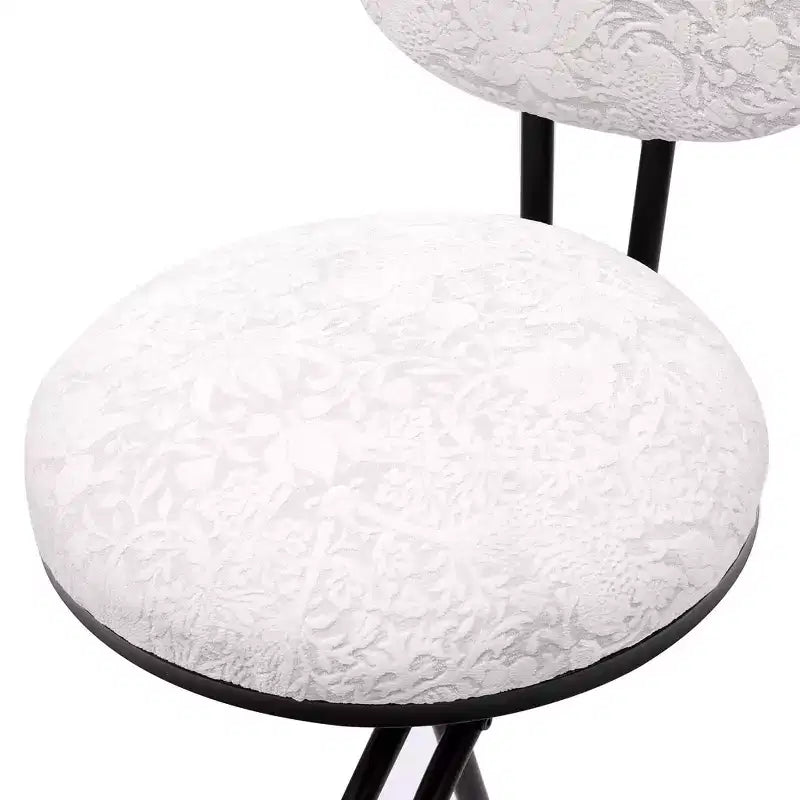 Upholstered Counter Height Bar Stools Set of 2 with Metal Frame and Footrest