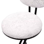 Upholstered Counter Height Bar Stools Set of 2 with Metal Frame and Footrest