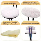 Upholstered Counter Height Bar Stools Set of 2 with Metal Frame and Footrest