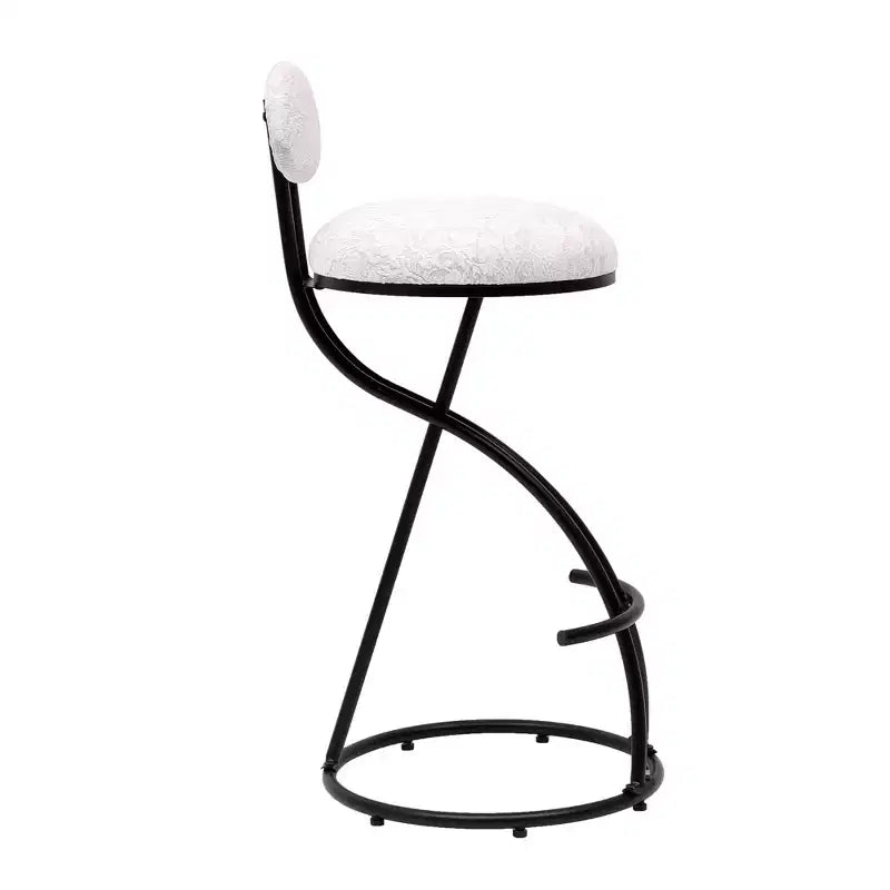 Upholstered Counter Height Bar Stools Set of 2 with Metal Frame and Footrest