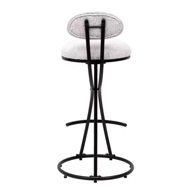 Upholstered Counter Height Bar Stools Set of 2 with Metal Frame and Footrest