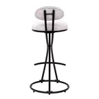 Upholstered Counter Height Bar Stools Set of 2 with Metal Frame and Footrest