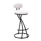 Upholstered Counter Height Bar Stools Set of 2 with Metal Frame and Footrest