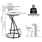 Upholstered Counter Height Bar Stools Set of 2 with Metal Frame and Footrest
