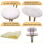 Upholstered Counter Height Bar Stools Set of 2 with Metal Frame and Footrest