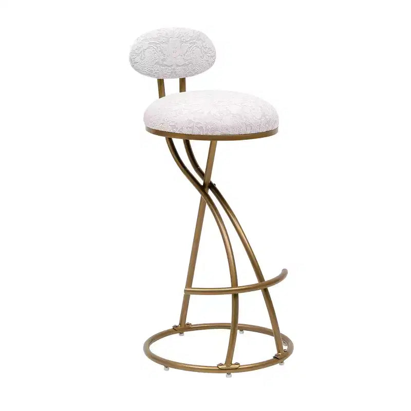 Upholstered Counter Height Bar Stools Set of 2 with Metal Frame and Footrest