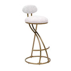 Upholstered Counter Height Bar Stools Set of 2 with Metal Frame and Footrest