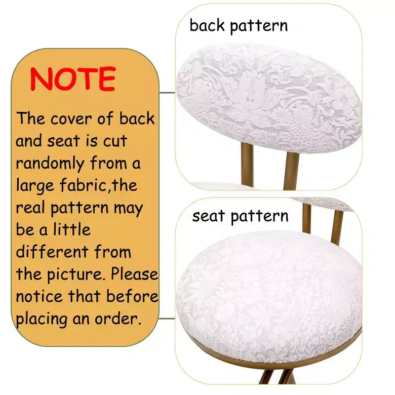 Upholstered Counter Height Bar Stools Set of 2 with Metal Frame and Footrest