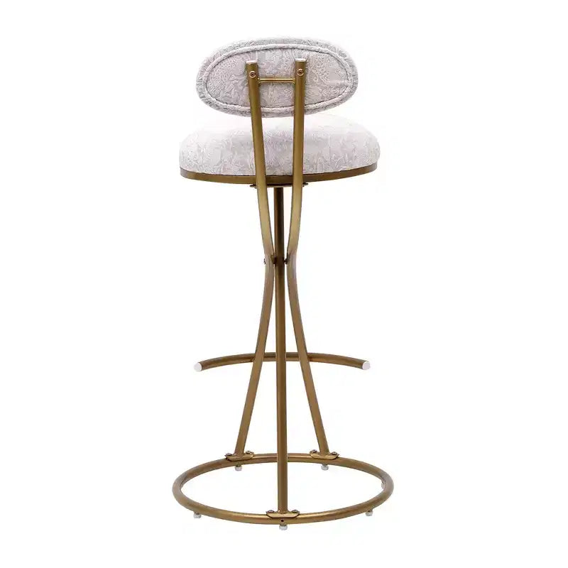 Upholstered Counter Height Bar Stools Set of 2 with Metal Frame and Footrest