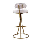 Upholstered Counter Height Bar Stools Set of 2 with Metal Frame and Footrest