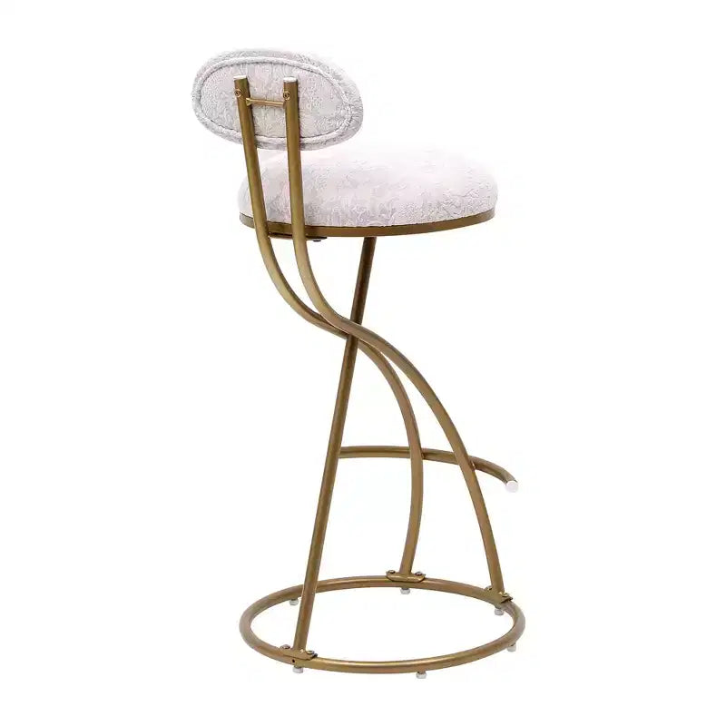Upholstered Counter Height Bar Stools Set of 2 with Metal Frame and Footrest