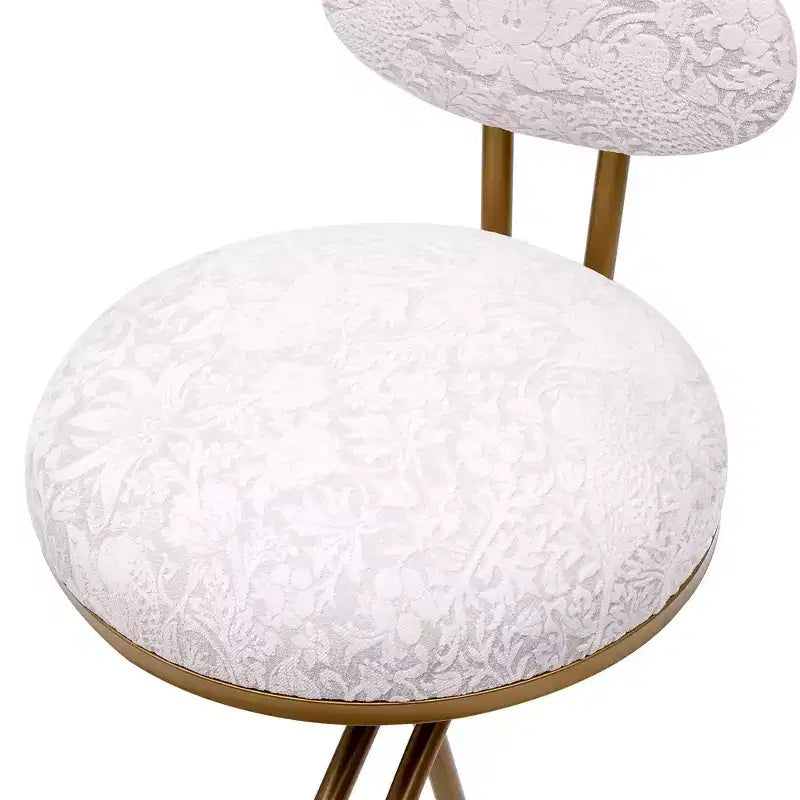 Upholstered Counter Height Bar Stools Set of 2 with Metal Frame and Footrest