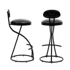 Upholstered Counter Height Bar Stools Set of 2 with Metal Frame and Footrest