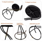 Upholstered Counter Height Bar Stools Set of 2 with Metal Frame and Footrest