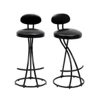 Upholstered Counter Height Bar Stools Set of 2 with Metal Frame and Footrest