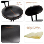 Upholstered Counter Height Bar Stools Set of 2 with Metal Frame and Footrest