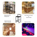 Bar Stools with Backrest Set of 2 - Counter Height, PU Upholstered, with Footrest