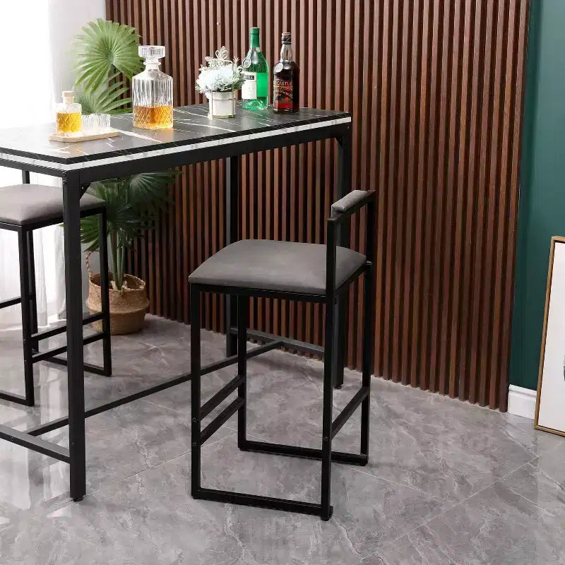 Bar Stools with Backrest Set of 2 - Counter Height, PU Upholstered, with Footrest