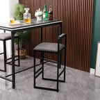 Bar Stools with Backrest Set of 2 - Counter Height, PU Upholstered, with Footrest