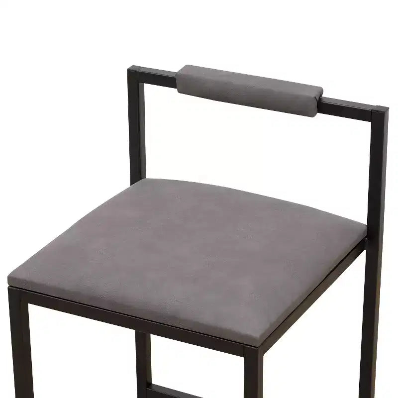Bar Stools with Backrest Set of 2 - Counter Height, PU Upholstered, with Footrest