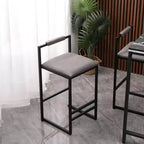 Bar Stools with Backrest Set of 2 - Counter Height, PU Upholstered, with Footrest