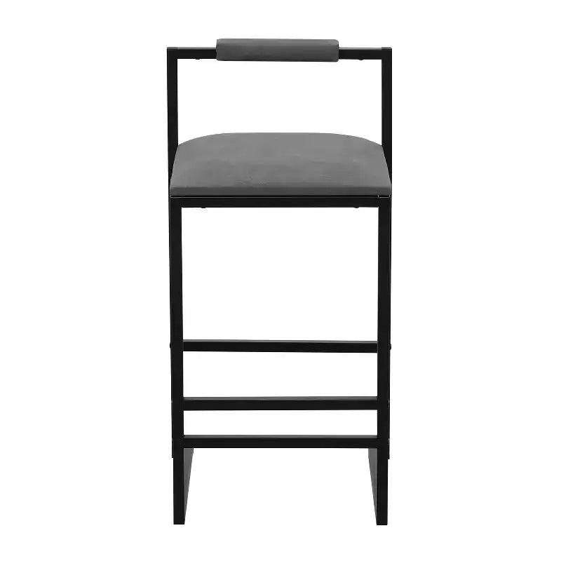 Bar Stools with Backrest Set of 2 - Counter Height, PU Upholstered, with Footrest